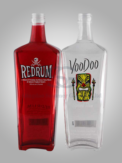 Red Rum Vodka Glass Bottle