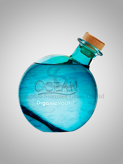Ocean Glass Bottle with Painting