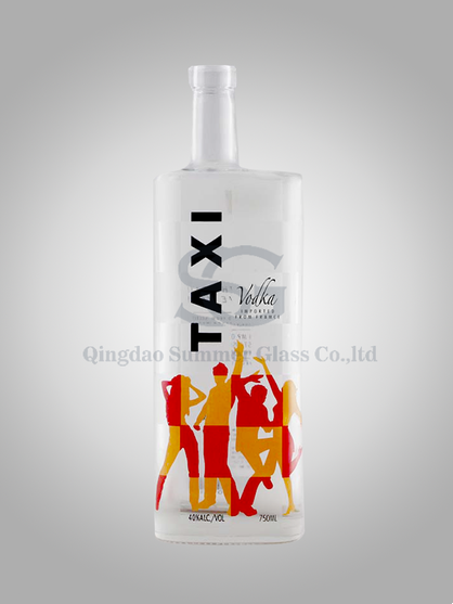 Square Glass Bottle with 3D lablel artwork